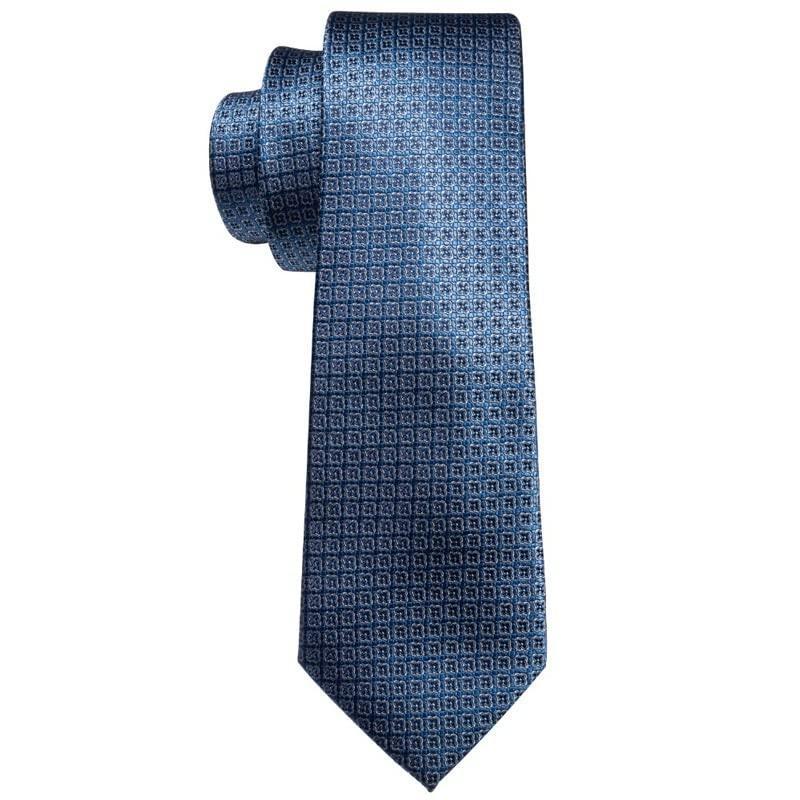 CZDYUF Blue Geometric Fashion Tie Business Style 100% Silk Men 8.5