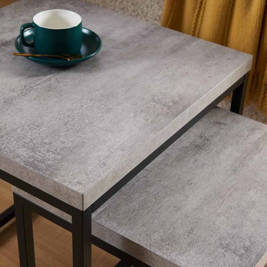 CENSI Concrete Nesting Coffee Table Set of for Living Room 20 Square Mode