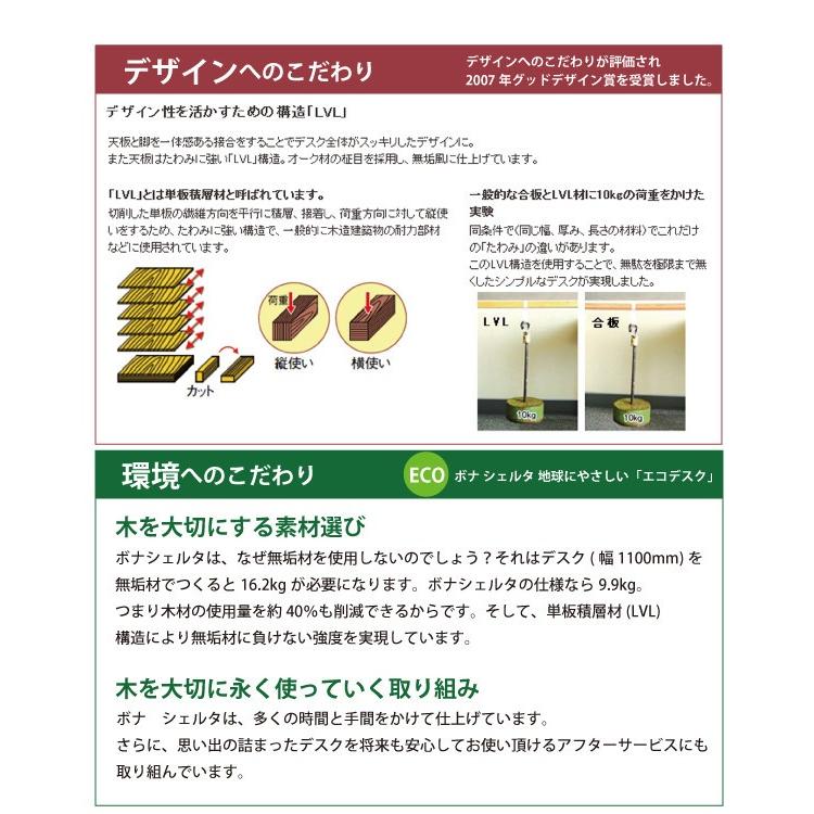 ボナシェルタ カリモク 基本3点セット (デスク ワゴン ブックスタンド