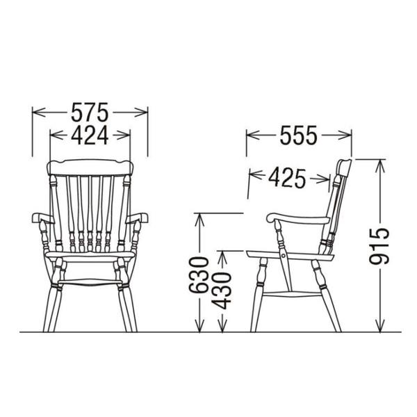 COLONIAL（カリモク家具） カリモクコロニアル肘付きダイニングチェア