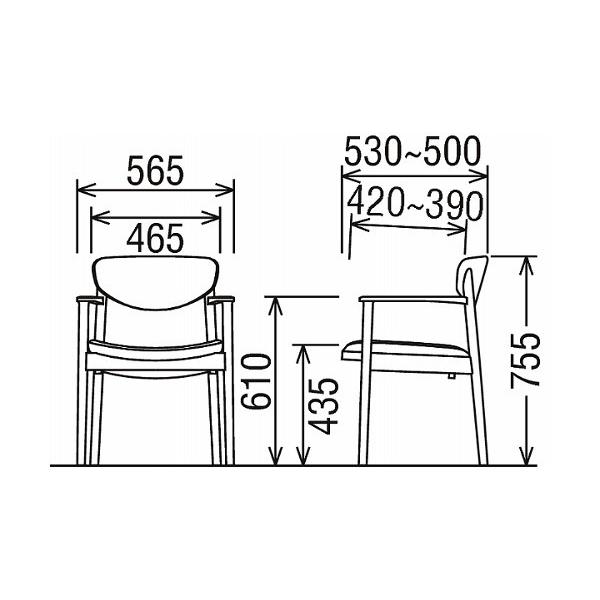 カリモク家具（KARIMOKU FURNITURE） カリモク 肘付きダイニングチェア