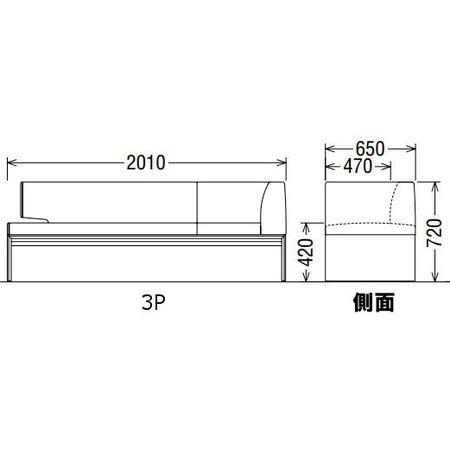 カリモク 3Pベンチ（左） 布シート CU5739E450 送料無料の画像