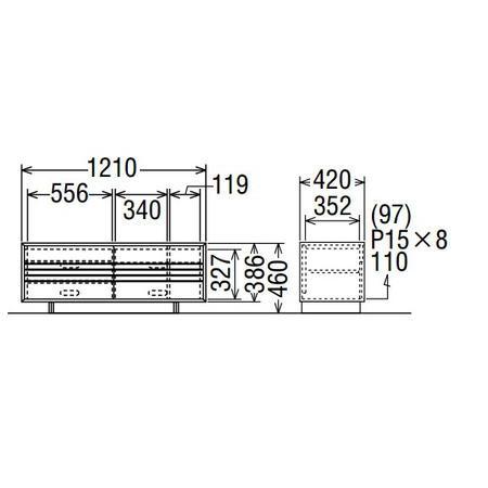 (6月29日より値上がり)カリモク ソリッドボード オーク材 QT4017MK-A QT4017MS-A QT4017MH-A QT4017ME-A 幅121 送料無料 テレビボード テレビ台 | カリモク家具 | 02