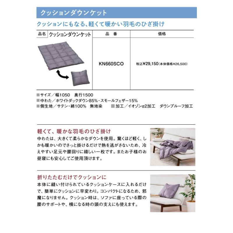 カリモク ダウンブランケット (ハーフ) KN660 ① カリモク ダウン