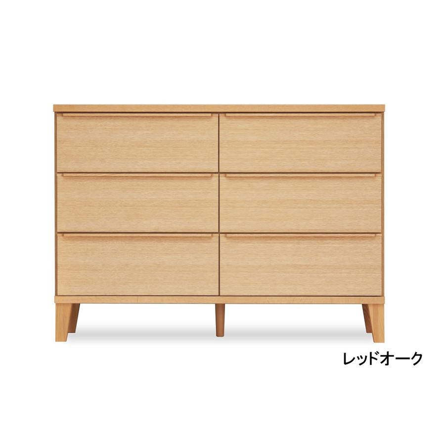 120ローチェスト　オレオ 岡製作所 ローチェスト レオ 幅120-3段 レッドオーク・ウォールナット