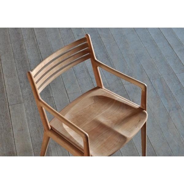 シキファニチア 椅子 ダイニングチェア スリット 板座 肘付き