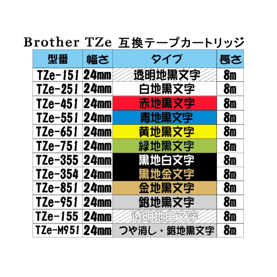 経典ブランド Tzeテープ 6mm幅X8m巻 12色選択 互換品 2個 P-Touch用