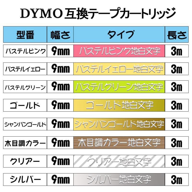 ダイモ用 Dymo用 テプラテープ 互換 幅 9mm 長さ 3m 全 20色 メタリックカラー・テープ マ グロッシーテープ リフィルテープ 2個セット｜yorokobiya｜03
