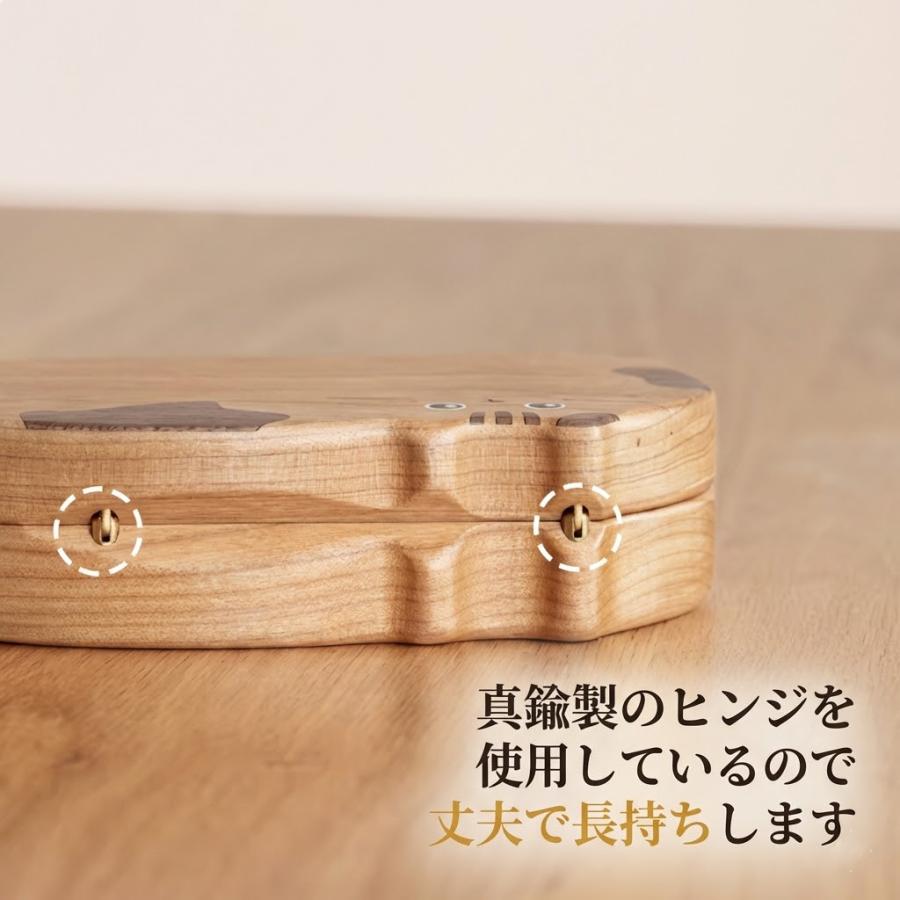 ジュエリーボックス 木製 猫型 アクセサリーケース 名入れ無料 刻印
