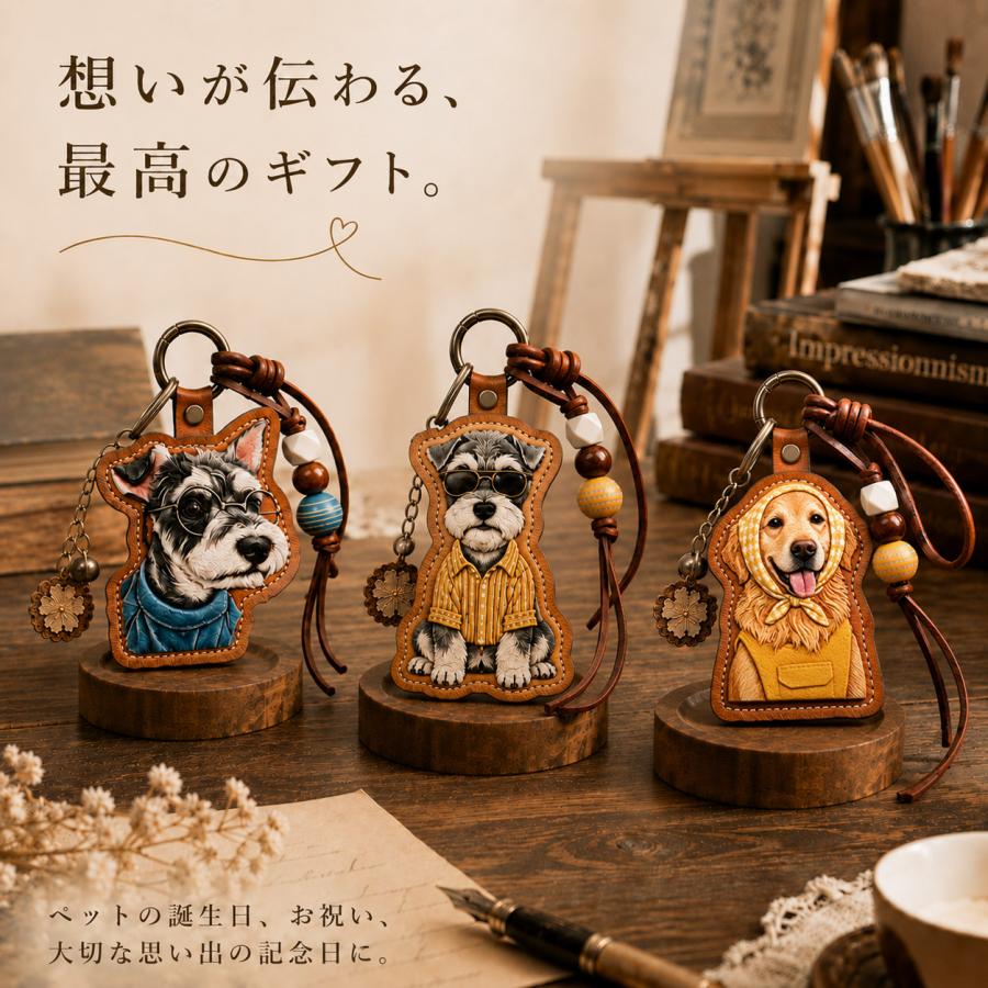 【発送まで7日★値下げ中　オーダーメイド「うちの子キーホルダー」】 ペット 写真 キーホルダー うちの子 オーダーメイド 写真入り 名入れ