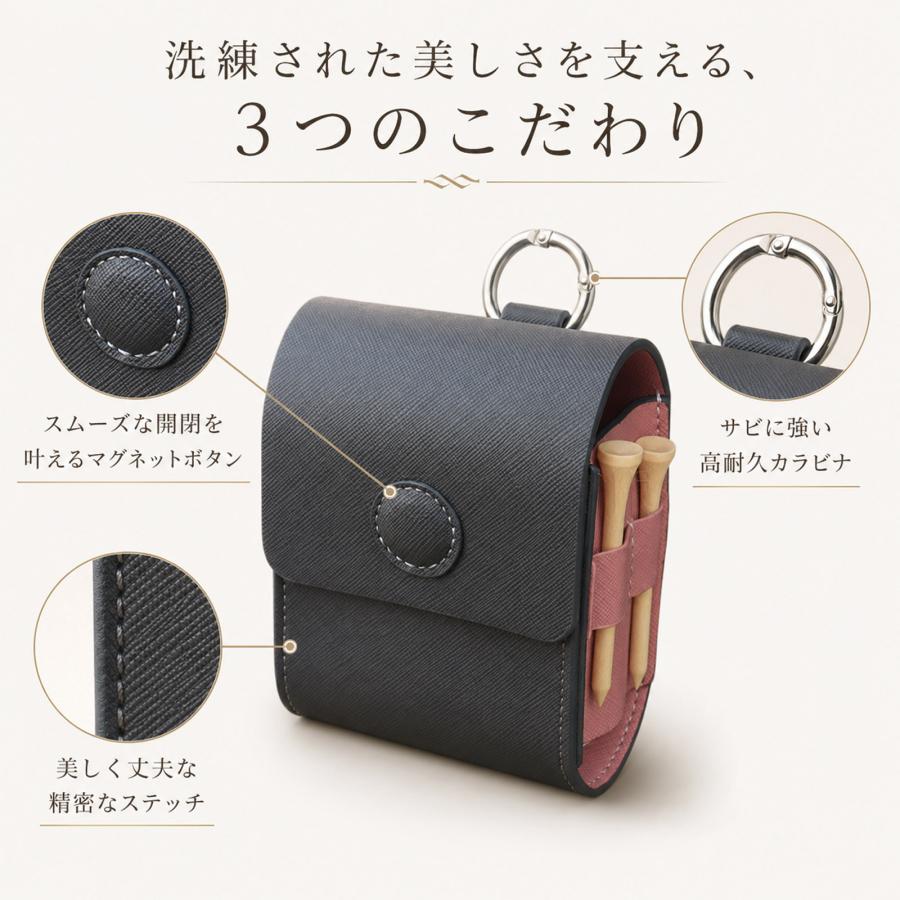 ゴルフボールケース ゴルフポーチ ゴルフボール入れ ボールポーチ PU