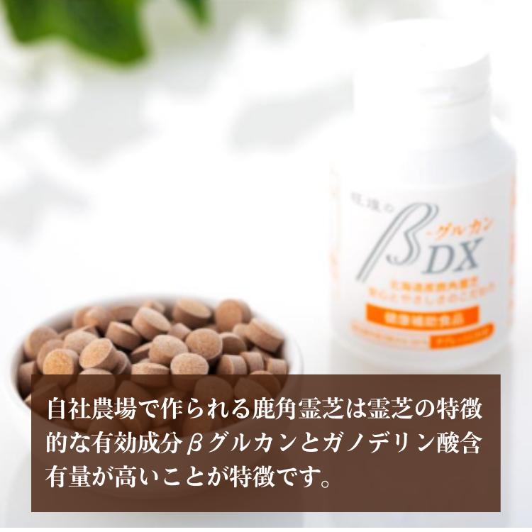 β−グルカンDX 120粒 サプリ 有機栽培JAS認定霊芝使用 純北海道産100 