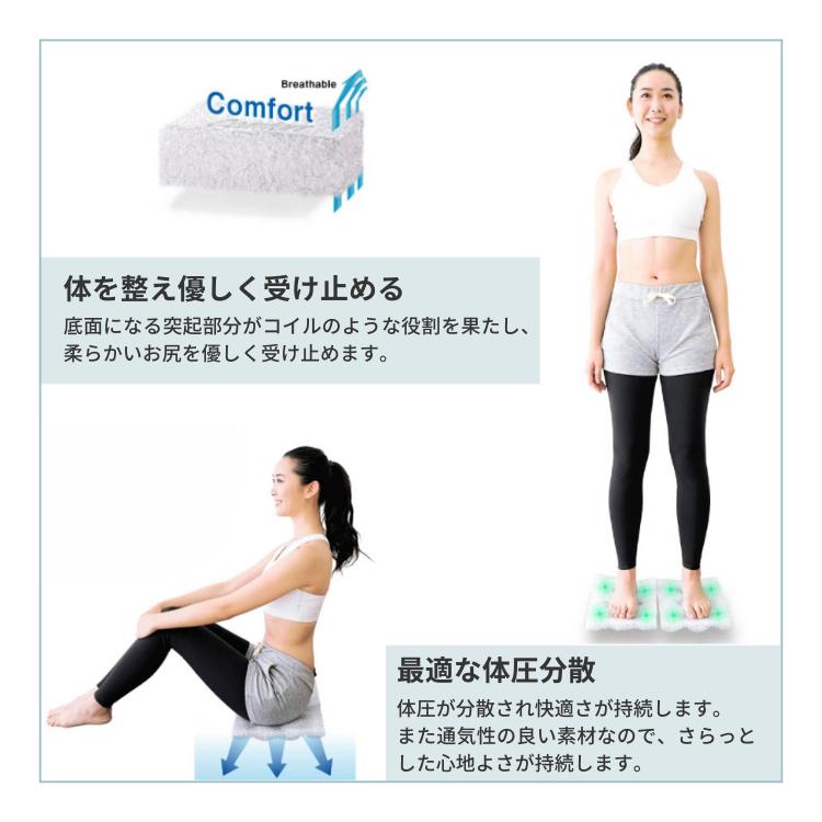 ピント リカバリーマット 送料無料 室内 アウトドア 車内 花見 クッション シート 体圧分散 姿勢矯正 リバーシブル 丸洗いOKの画像