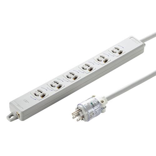 サンワサプライ TAP-HPM6-3W 医用接地プラグ付き電源タップ