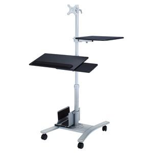 【メーカー直送品・個人宅配送不可】サンワサプライ キーボード台、CPUスタンド付き液晶モニタスタンド CR-LAST3