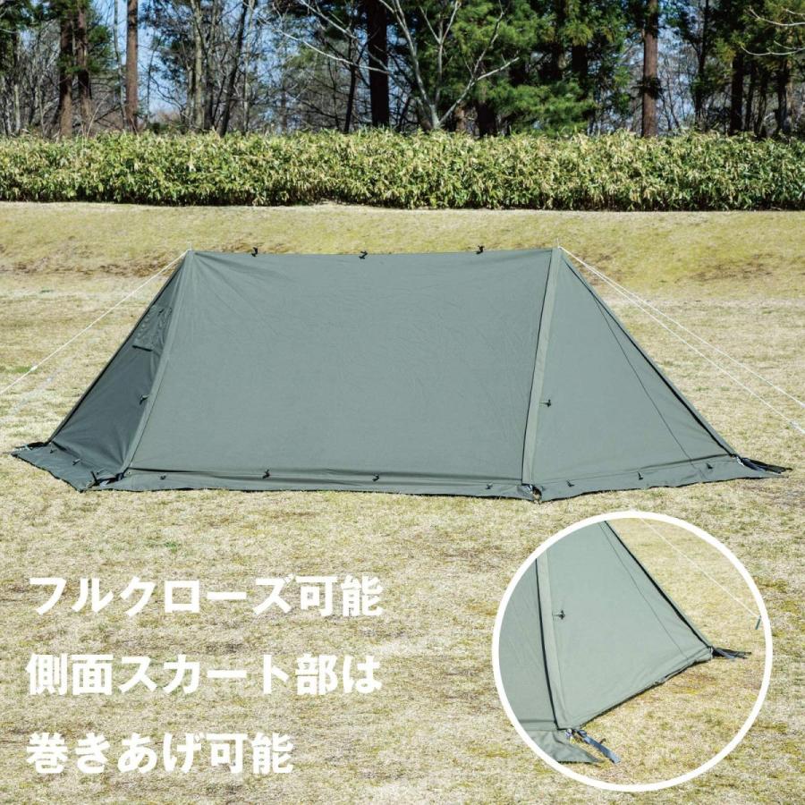 Bundok バンドック ソロベース Ex k 79ex スカート付 サイドウォール付 パップテント 軍幕 1人用 カーキ 一人用 Yorozu 笑店 通販 Yahoo ショッピング