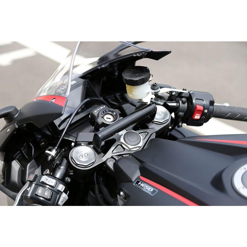 男女兼用 キジマ (kijima) バイク バイクパーツ スマホ取付セット『ハンドルマウントステー ブラック ´17~ CBR1000RR 