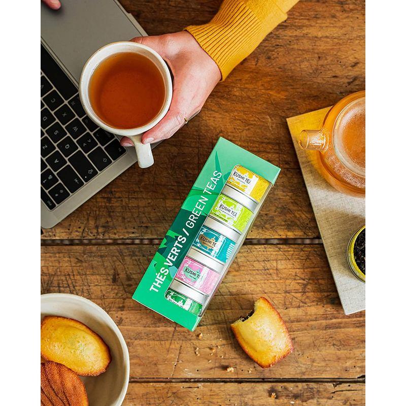 KUSMI TEA クスミティー グリーン ギフトセット 20g×5缶セット 有機緑茶 オーガニック 有機JAS認証 正規輸入品 KUSMI TEA クスミティー グリーンローズ 100g缶 オーガニック 有機JAS認証 緑茶 正規輸入品