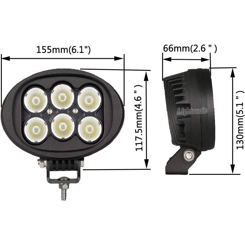 LED作業灯 広角 フォグランプ 60W 除雪機ライト 6000K 6000lm IP68防水 船 トレーナー トラクター トラック 4輪バ - 1