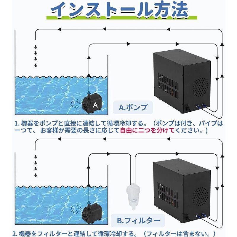 Poafamx 水槽クーラー 60L冷却と加熱 ペルチェ式 15-40℃調整可能