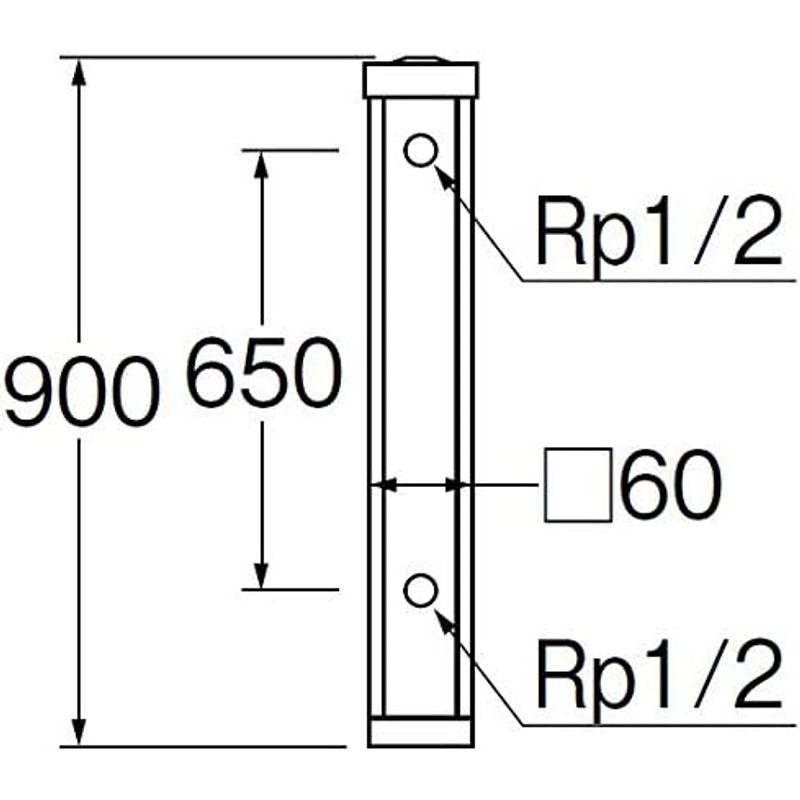 SANEI　木目調水栓柱　屋外での水栓設置に　前給水　長さ0.9m　ダーク　T803-60X900-D