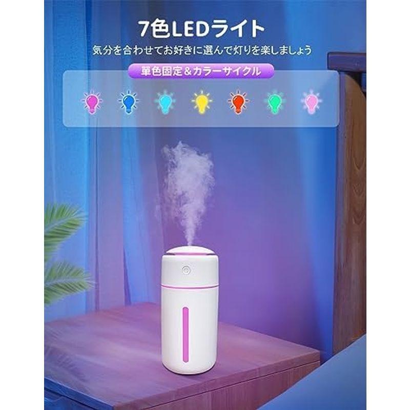 TOWOOZ 加湿器 卓上 車用加湿器 超音波式 静音 小型 350ML Type-C急速