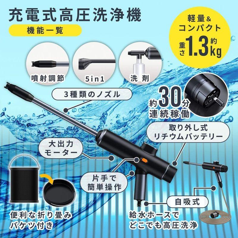 ❤超軽量❤高圧洗浄機 コードレス 収納ケース付き 充電式 洗車 マルチ