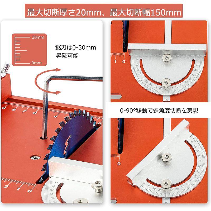 送料関税無料】Huanyu ミニテーブルソー 360W ダブルモーター 0-90