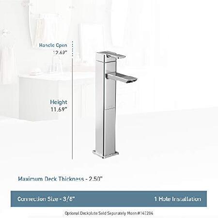 正規取扱店で Moen S6711 90-Degree One-Handle High Arc Bathroom Faucet， Chrome by Moen
