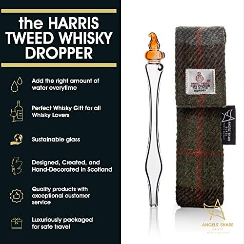 ハリスツイード手織りケース ウィスキーピペット 手吹きガラス ウィスキードロッパー スコットランド製 スコッチウィスキーギフト ウイスキーグラスセット 