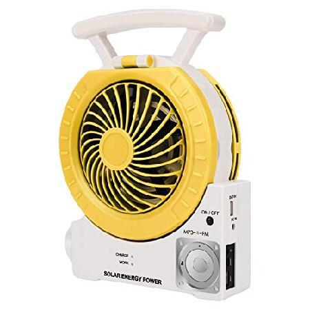 Multi-function Solar Fan Electric Outdoor Fishing Fan with Radio/MP3/Table Lamp/Torch/Cell Phone Charging Function for Camping Fishing and Hurricane