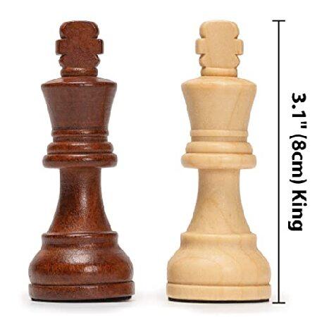 Husaria Staunton No. 4 Chessmen With Extra Queen and Wooden Box， 7.9cm (80-millimetre) King 