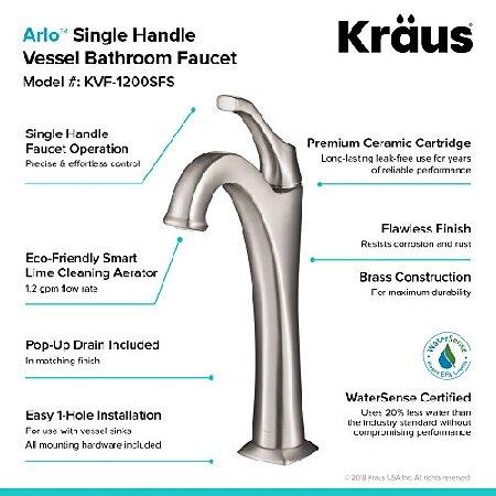 人気商品 KRAUS Arlo シングル ハンドル ベッセル バスルーム 蛇口 KVF-1200SFS 1