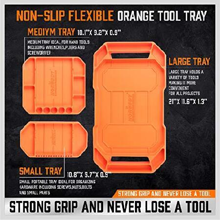 オンラインで半額 HORUSDY 3pc Non-Slip Flexible Tool Tray