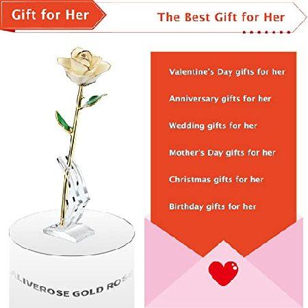 純正箱 AliveRose ディップローズ 24Kゴールドローズ 本物のバラ製 ユニークなデザイン ディップローズ 記念日 バレンタイン 母の日 誕生日プレゼントに (スタンド付き