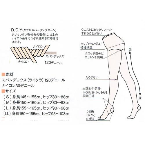 ボンボラン 段階圧縮 ストッキング オフホワイト Bonvolant シェイプ 