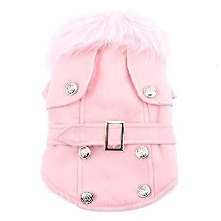 国内発送 Smalllee Lucky Store 犬服 秋冬 洋服 小型犬 超小型犬 子犬防寒 猫服 かわいいダッフルコート柔らかい 半袖上着 裹地付きおしゃ