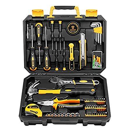 DEKOPRO 100 Piece Home Repair Tool Set,General Household Hand Tool Kit with セミディープソケット