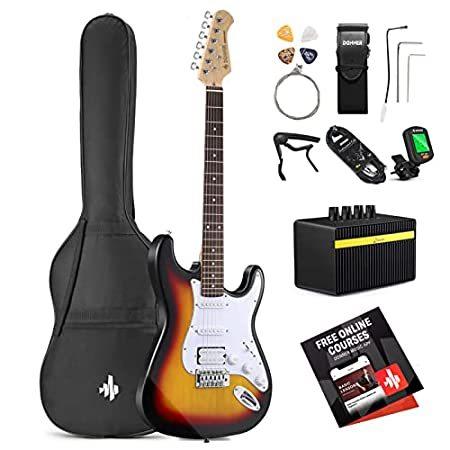 可愛いクリスマスツリーやギフトが 39インチ Sshピックアップ配列 ストラトキャスタータイプ 初心者セット エレキギター Donner フルサイズ サンバー ミニアンプ付き ポプラ材 アコースティックギター弦 Portalcultura Net Br
