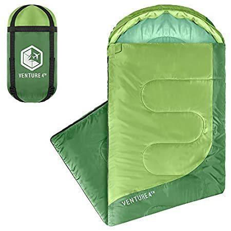 一番の贈り物 VENTURE 4TH バックパッキング寝袋 - 軽量、快適、防水、3シーズン - ハイキング、キャンプ、アウトドアアドベンチャー (大人&子供) 人型寝袋