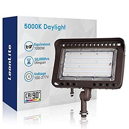 最高品質の LEONLITE 100W LED Outdoor Flood Light Knuckle Mount, 1000W Eqv. 11,000lm Su HDD、ハードディスクドライブ