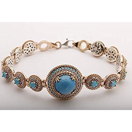 価格は安く Authentic Cu Round and Turquoise Shape Round Jewelry Handmade Turkish Style ピッケル