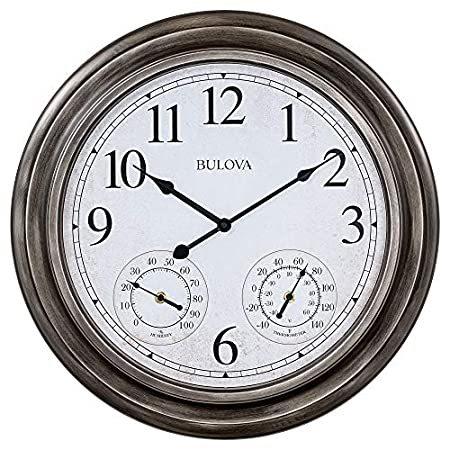 Bulova C4125 ブロックアイランド壁時計 エイジドシルバートーン
