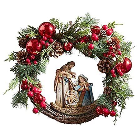 安い購入 クリスマス 人工植木 Autom 聖家族 15インチ ドア用 キリスト降誕 その他レディースアクセサリー