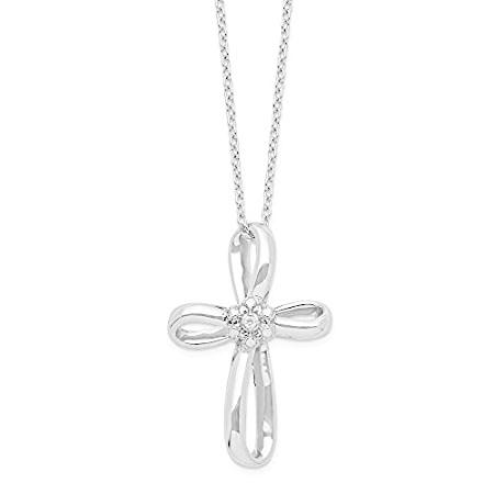 安い割引 Charm Necklace Pendant Diamond Cross Silver Sterling 925 Solid Chain (. 18" ネックレス、ペンダント