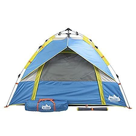 【好評にて期間延長】 Reliant アウトドア ブルー 防風 防水 簡単設置 60秒 キャンプやハイキング用 ファミリーテント 3人用 ドーム型テント