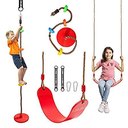 [宅送] Pack 2 Backyard Generic Toy Playse Rope Climbing Tree & Seats Swing Red Set 屋外遊具