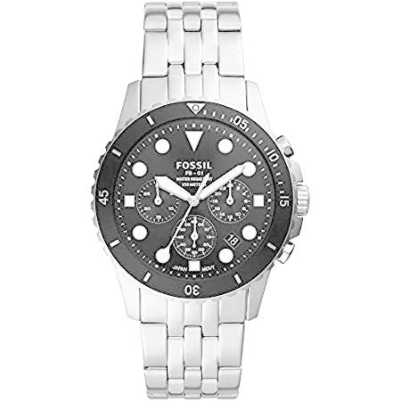 限定版 Fossil Men's Quartz Watch with Stainless Steel Strap, Silver, 22 (Model: FS 腕時計