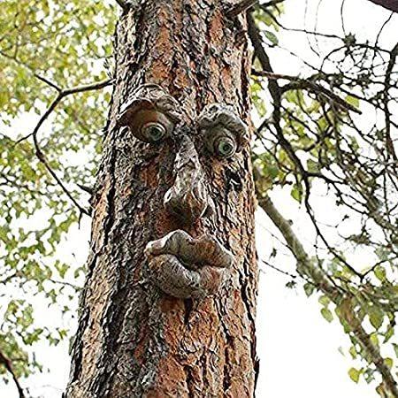 殿堂 Old Man Tree Face Hugger Plus ビッグサイズ 面白い アウトドア バーク ゴーストフェイス ガーデン ピーカー 彫刻 樹脂 その他インテリア雑貨、小物