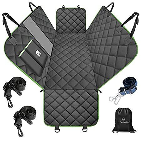 新色登場 犬の車シートカバー 後部座席用 4イン1 犬用カーシートカバー メッシュウィンドウ付き 100 防水 犬用 シートベルトテザー トラベルバッグ付き 丈 安い Assfa Org